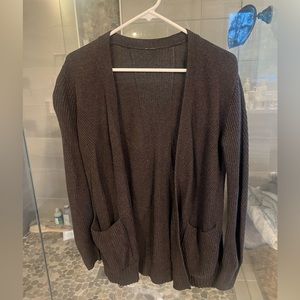 Lululemon Cardigan Sweater front pockets charcoal grey- small 4 y